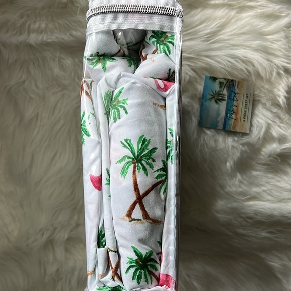 🆕 PALM TREE and FLAMINGO 6 Piece FULL Sheet Set - Picture 3 of 5